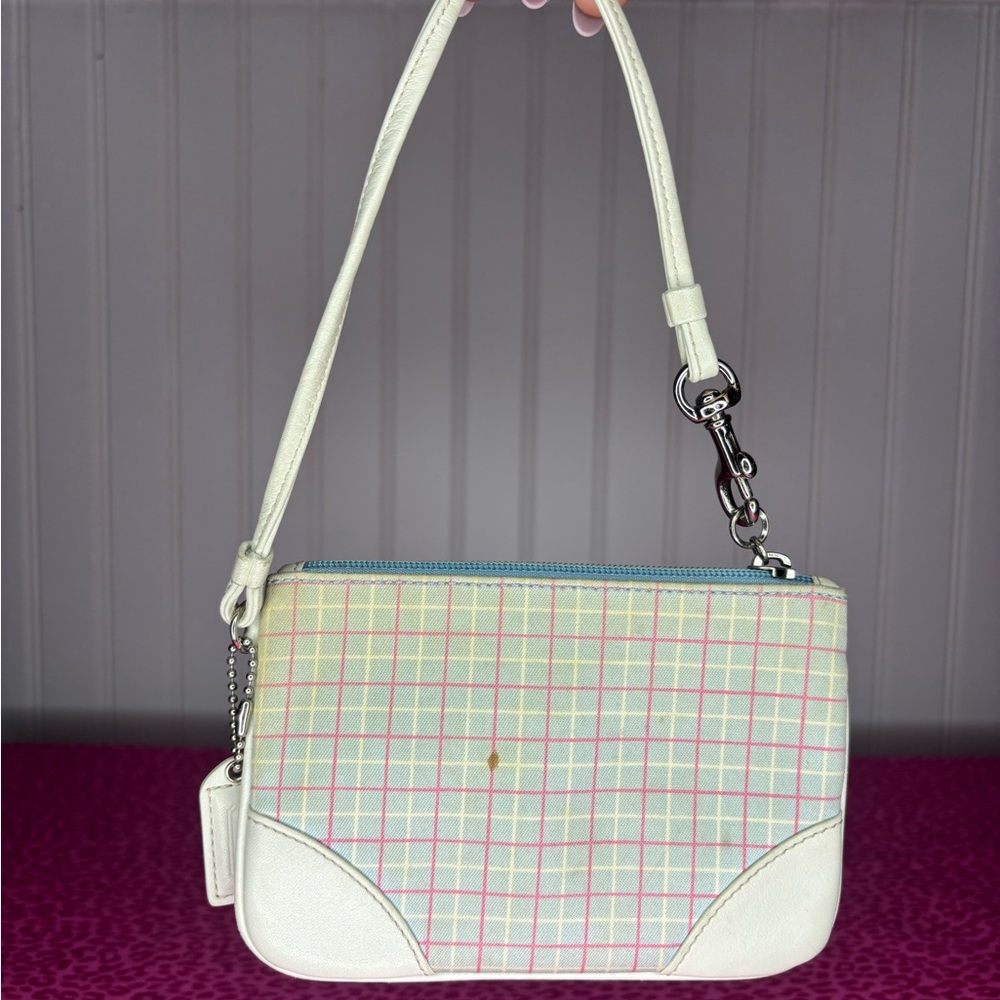 Coach Pastel Plaid Wristlet Clutch - Picture 3 of 4